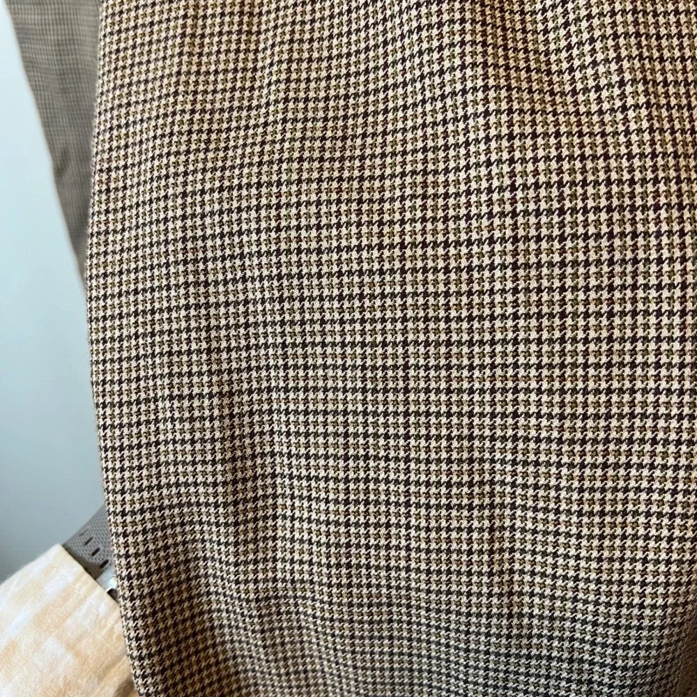 J. Crew Women's Brown Houndstooth Straight Leg Trousers Plaid Dress Pants 6